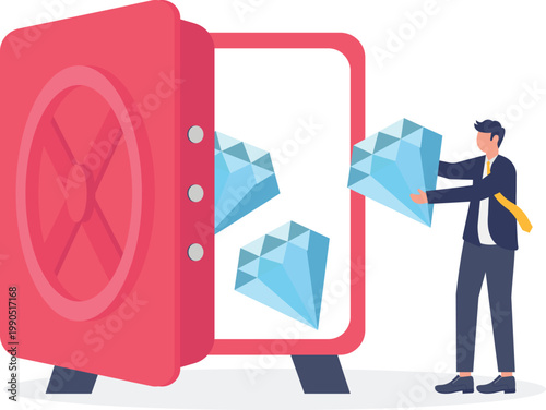 Specialist doctor protecting valuable diamond medical data