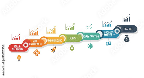 Infographic elements, business icons, marketing symbols, workflow diagram, vector graphics
