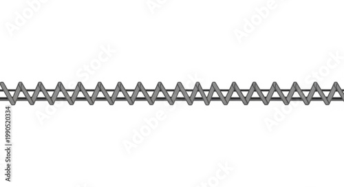 Close up of a metal spring on a white background.