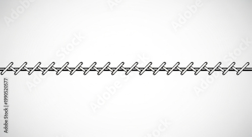 Close up of a metal chain link on a white background.