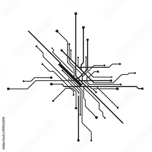 Circuit board connections and wires.