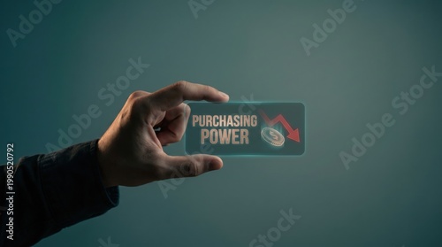 Stagflation risk - A hand compresses a digital coin, symbolizing economic downturn and financial stress, captured in a cinematic medium close-up.