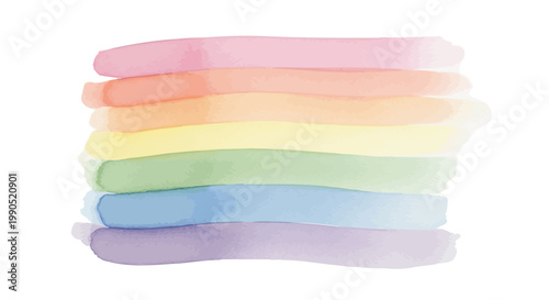 Colorful Rainbow Paint Brush Strokes.