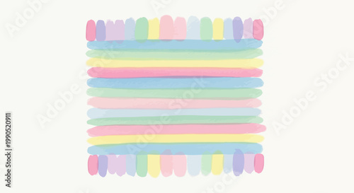 Colorful pastel hair ties organized.