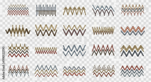 Collection of Zigzag Patterns and Designs.