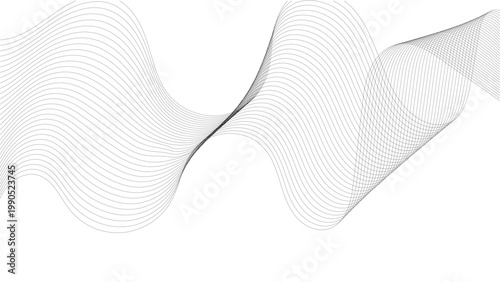 abstract Curved wavy lines tech futuristic motion background technology line stripe isolated science digital flowing black line Abstract wavy background.