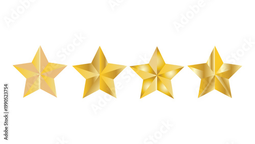 Vector isolated gold star on a white background. Golden emblem of victory. Symbol of best and winner.