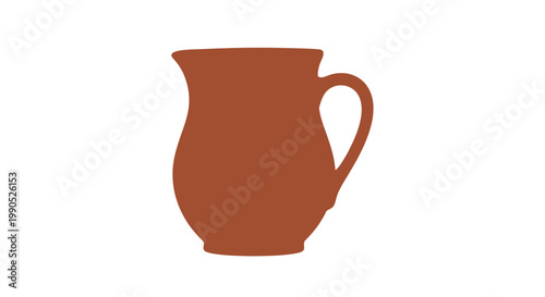 Simple terracotta jug illustration with a clean silhouette on transparent background