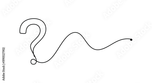 Foto Minimalist question mark icon continuous line illustration with line art