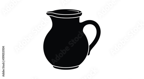 Simple black pitcher graphic ideal for design projects on transparent background silhouette