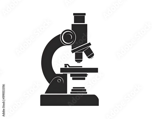 Microscope Icon Silhouette Vector Illustration.
