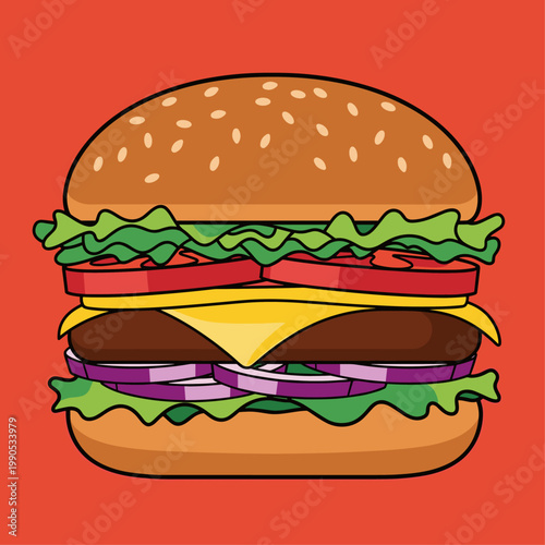 Delicious cheeseburger with fresh ingredients.