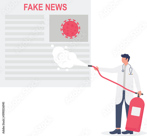 Specialist sanitizing fake news document from viral infection