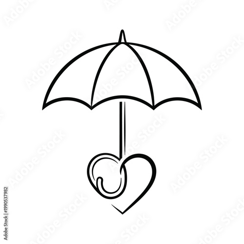 Love undercover a heart shaped umbrella symbolizing protection and affection