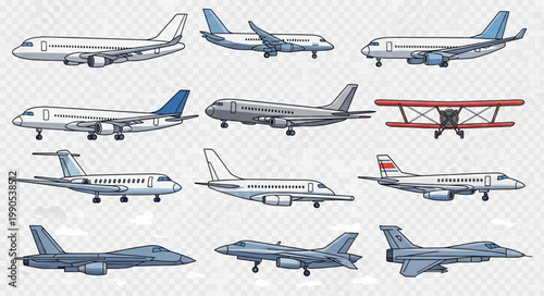Collection of diverse aircraft designs and models.