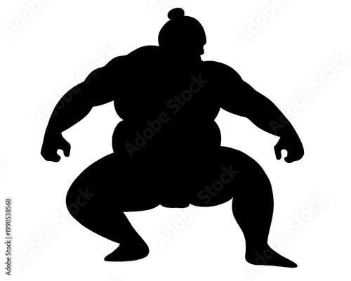 sumo silhouette, a typical Japanese sport, icon isolated on a white background
