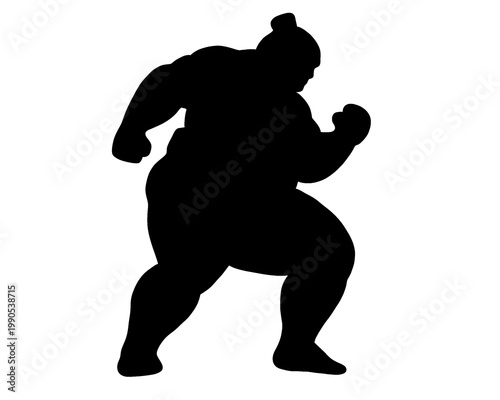 sumo silhouette, vector illustration
