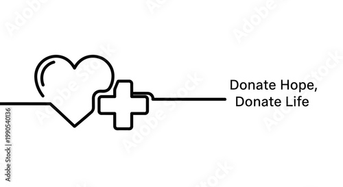 Heart and cross symbol representing donation and life.