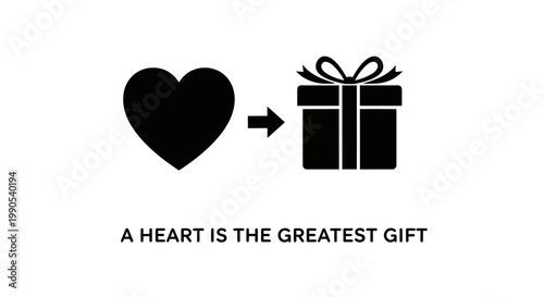 Heart is the greatest gift concept illustration.