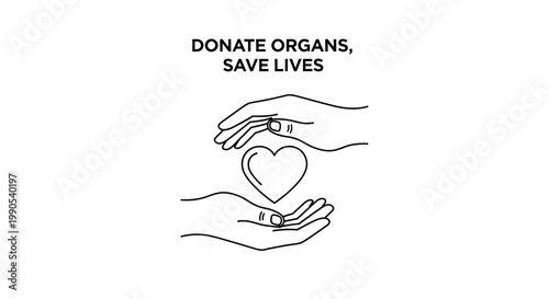 Organ Donation Save Lives Hands Heart Symbol.