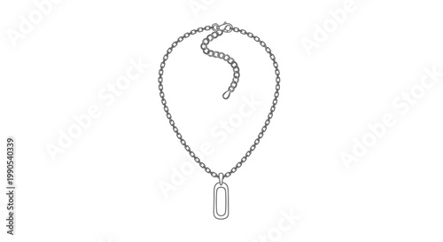 Elegant silver chain necklace with a pendant isolated on a white backdrop