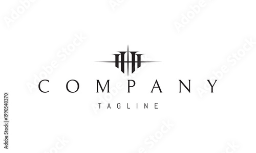 A vector logo featuring an abstract image of the letter H formed by columns with a star symbolizing classical strength, prestige and architectural elegance.