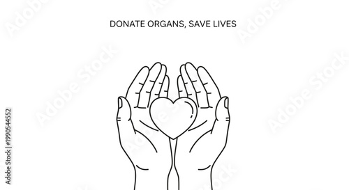 Hands holding heart symbol for organ donation awareness.