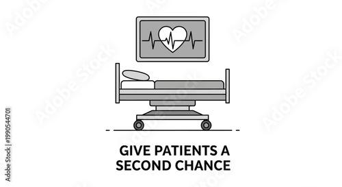 Hospital Bed and Heart Monitor Symbolizing Second Chances.