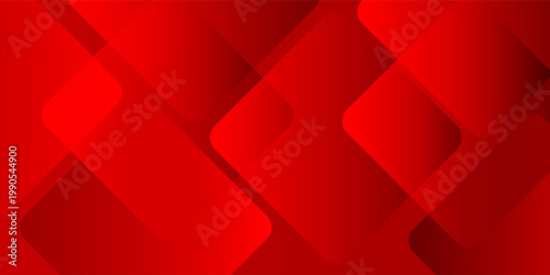 Abstract red geometric background with overlapping rounded squares and gradient shapes. Dynamic modern vector backdrop for corporate identity, tech banner, and sports promotion.