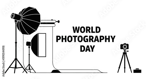 World Photography Day Celebration with Studio Equipment.