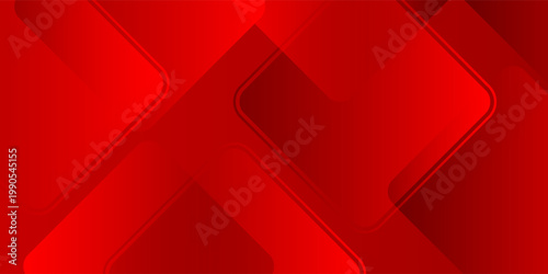 Abstract red geometric background with overlapping rounded squares and gradient shapes. Dynamic modern vector backdrop for corporate identity, tech banner, and sports promotion.