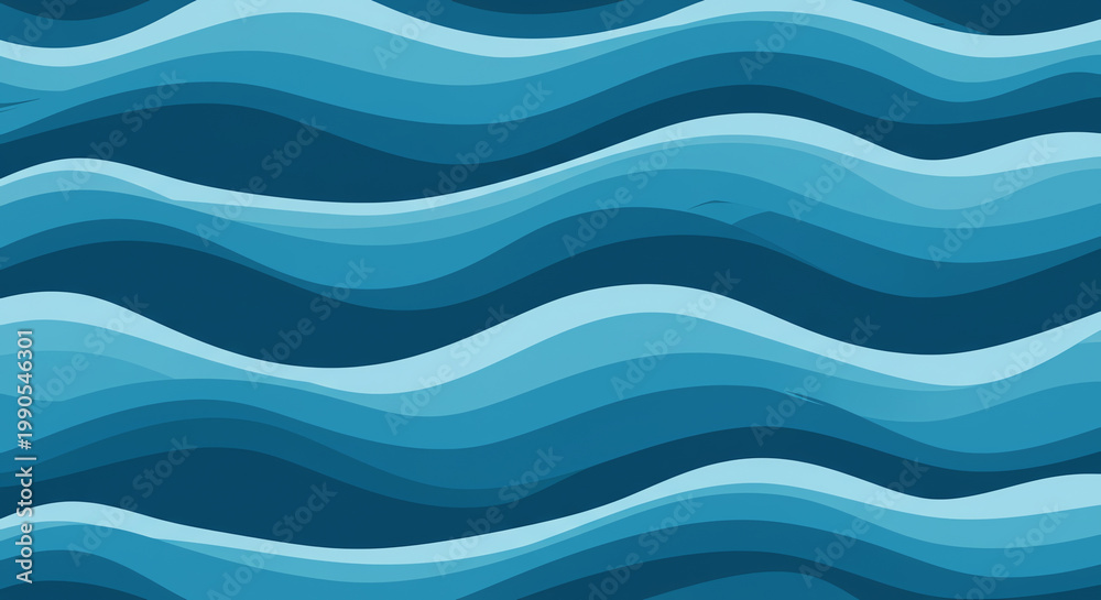 Fototapeta premium Seamless pattern of wavy blue lines