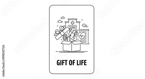 Gift of Life Organ Donation Concept Illustration.
