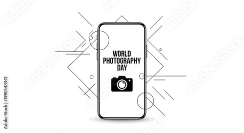 World Photography Day Celebration on Smartphone Screen.