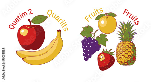 Fresh Fruit Varieties Displayed Together.