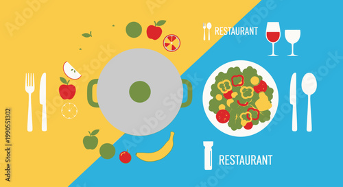 Colorful salad on white plate.