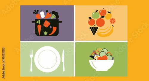 Variety of Fresh Fruit and Vegetables.