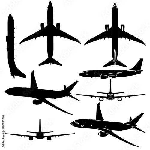 Maritime patrol and reconnaissance aircraft vector set for laser and plasma cut