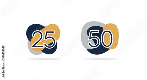 Number 25 and 50 anniversary celebration graphics.