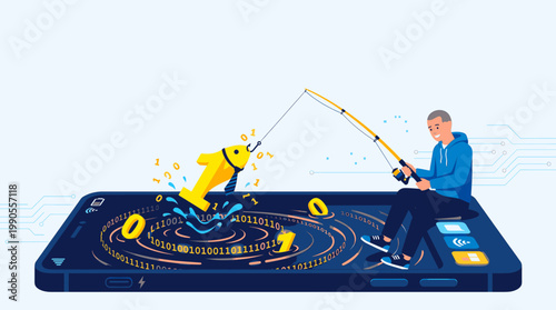 Cyber Criminal Fishing for Data on Smartphone with Binary Code