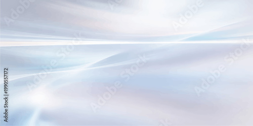 Fotografi A beautiful abstract landscape featuring bright blue waves and white clouds flow
