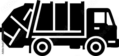 Garbage Truck Silhouette Icon for Waste Management