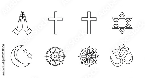 Collection of Religious Symbols and Icons.