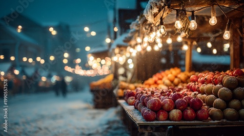 village market showing neatly arranged pomegranates and kiwis