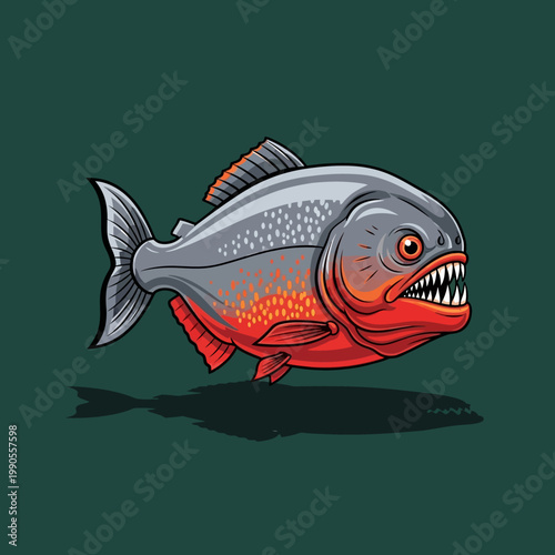 Piranha Fish with Sharp Teeth.