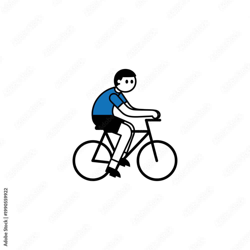 Fototapeta premium Man Riding a Bicycle Outdoors Freely.