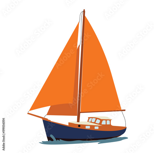 ships at sea. wooden sailing ship with white sails navigating through deep blue ocean 
