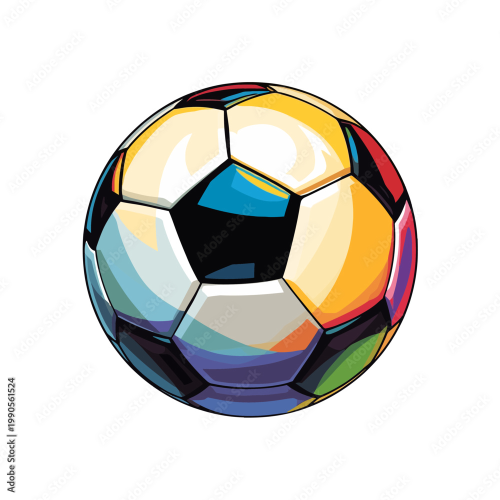 Fototapeta premium A close-up shot of a colorful soccer ball with a unique design
