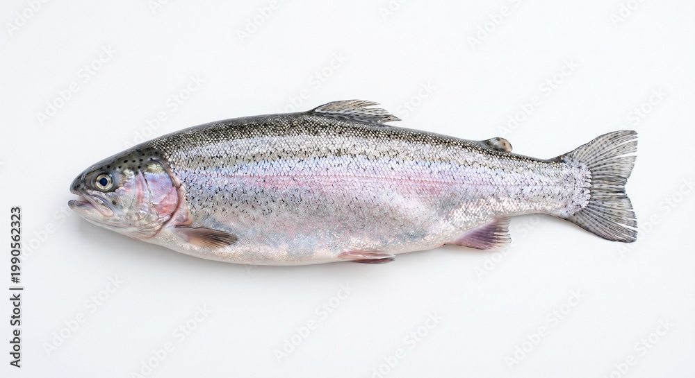Fototapeta premium Single perfect raw whole fish on white background