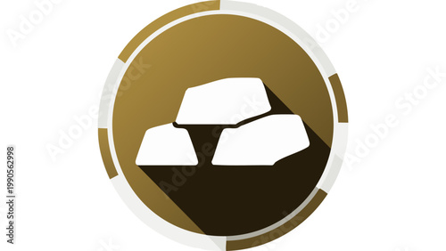 Gold bar stack icon representing wealth investment precious metal and financial asset storage concept vector
